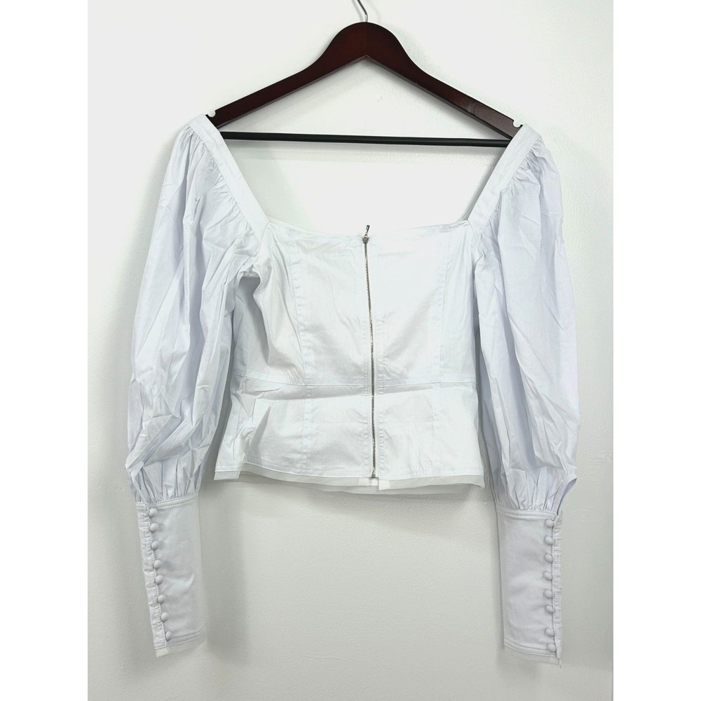 New Choosy Priscilla Women White Top XS Puff Sleeve Medieval Festival Romantic - Picture 4 of 11